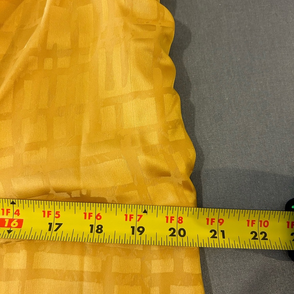 💛”Maison Tara” NWT Mustard/Gold Satin Midi Dress w/ Front Tie Detail Size 18W💛 - Picture 9 of 14